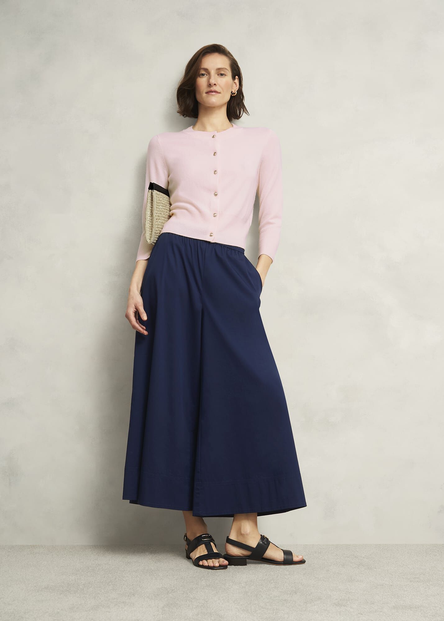 Pink Tresco Wool Cashmere Crew Neck Knitted Jumper