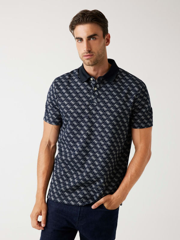Playera Tipo Polo Guess Jacquard