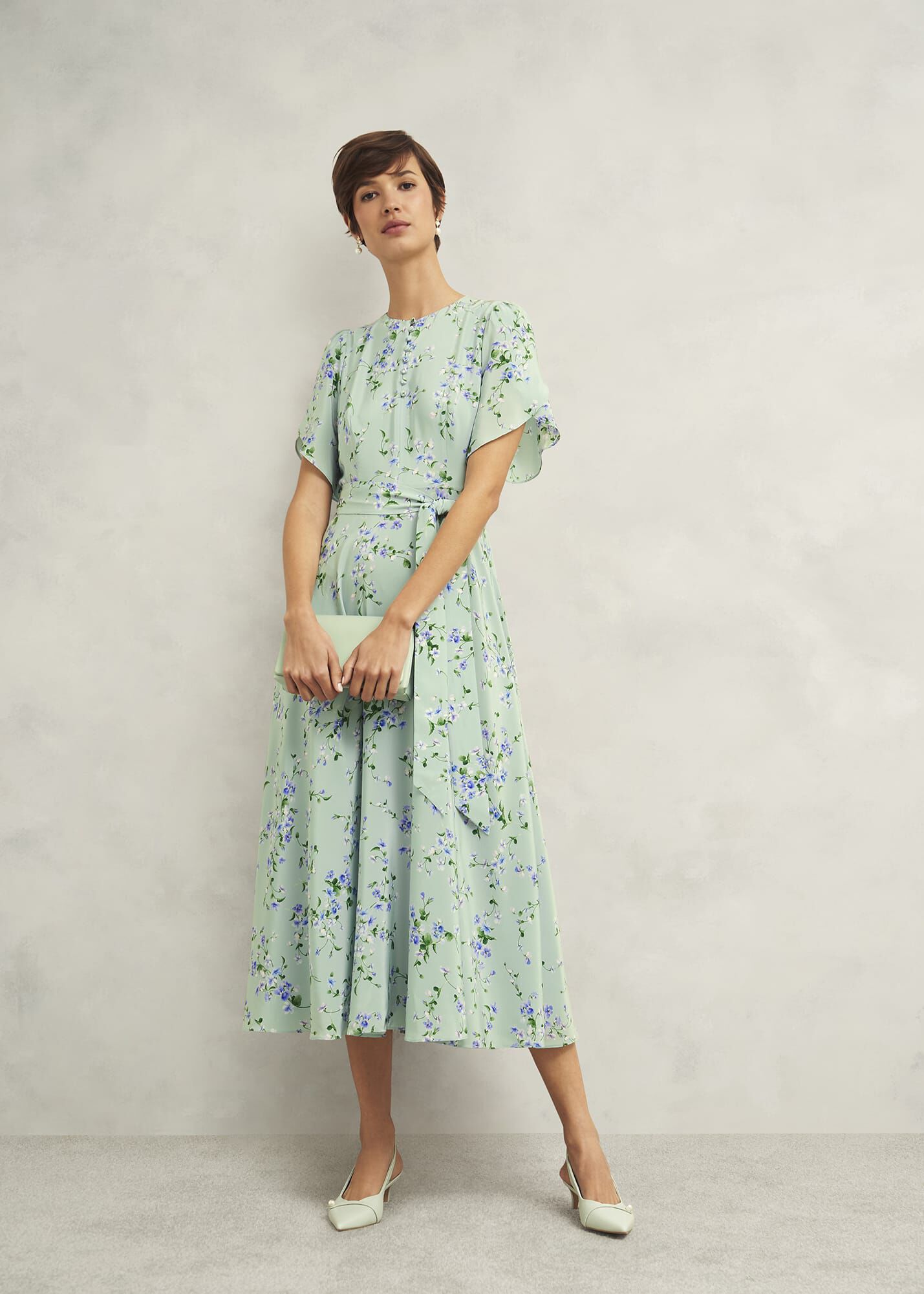 Petite Sophia Silk Belted Dress