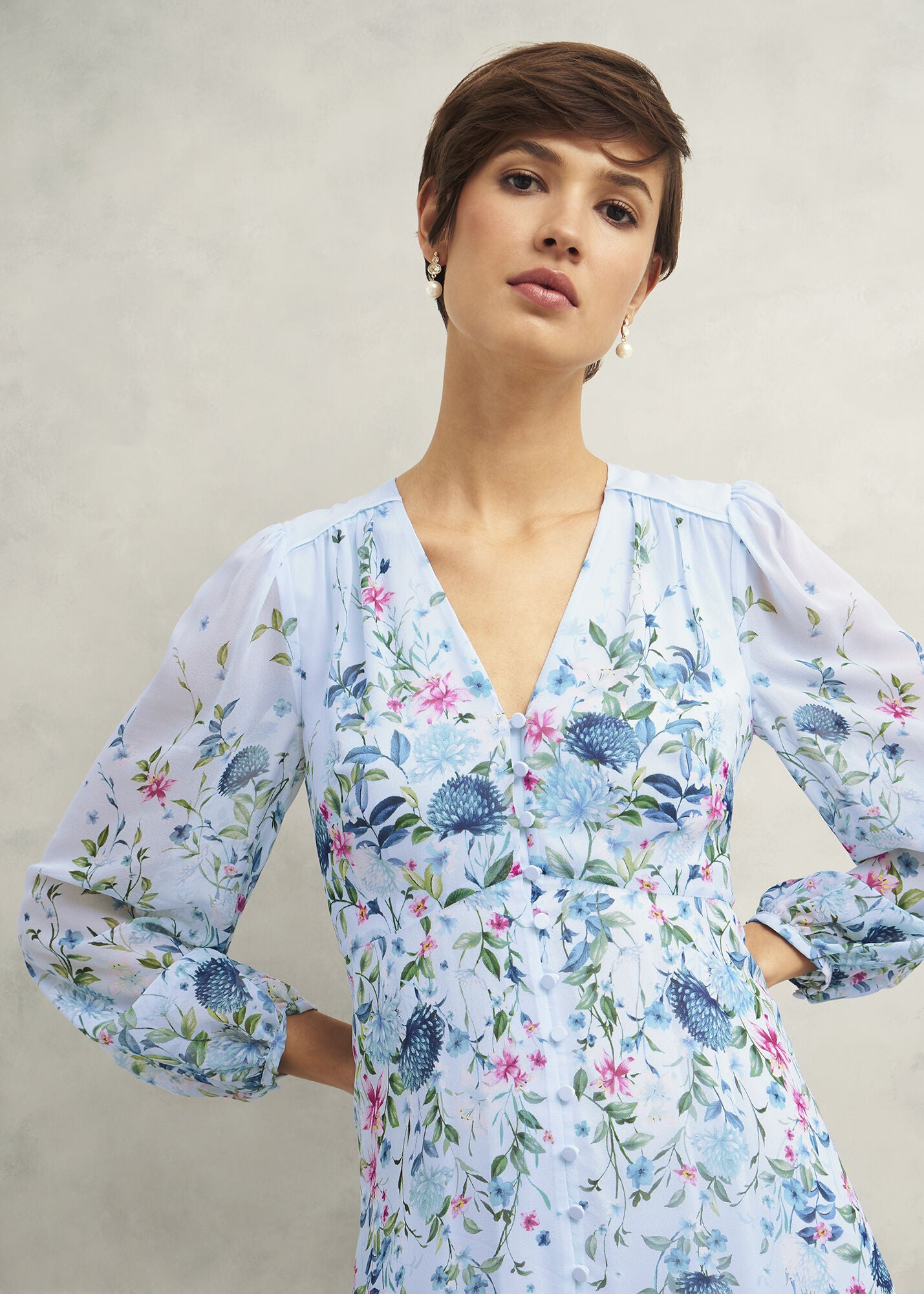 Caversham Floral Silk Dress