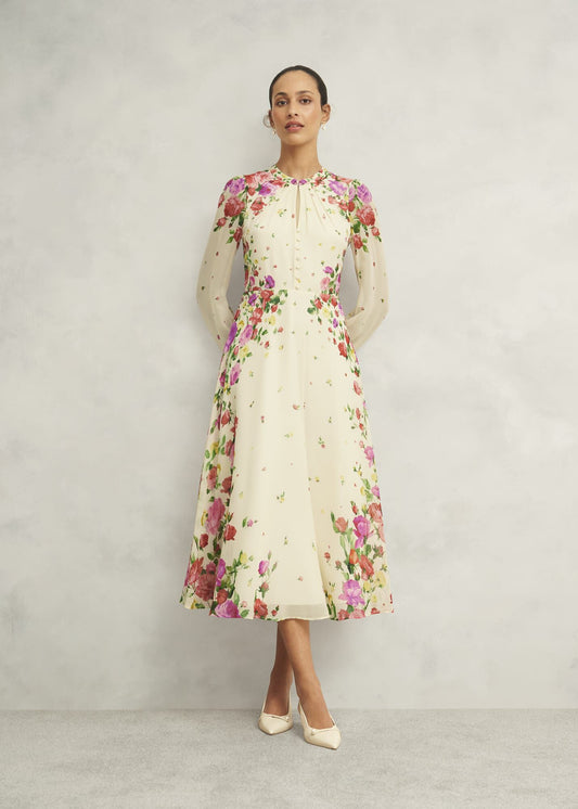 Petite Eva Floral Silk Dress