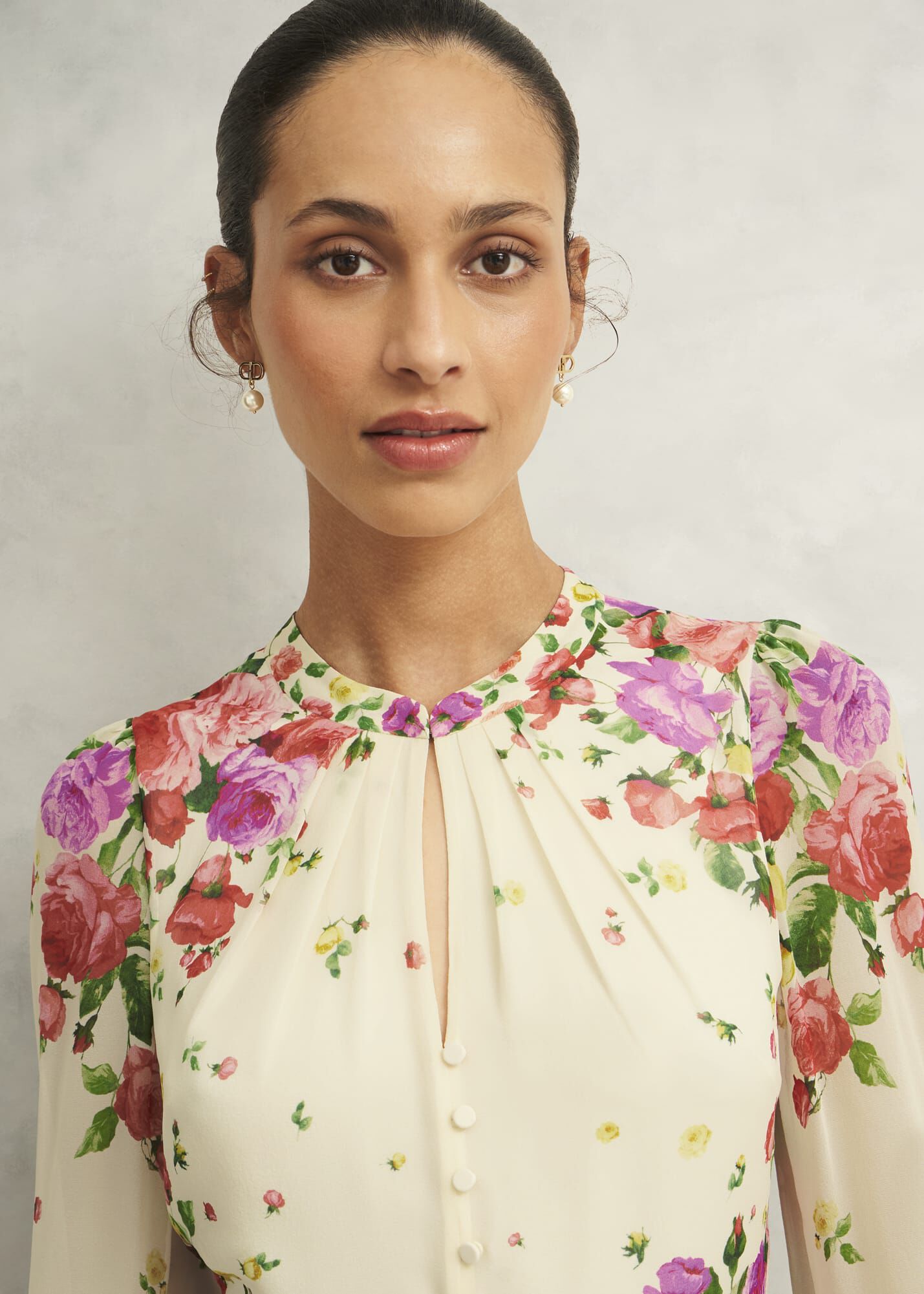 Petite Eva Floral Silk Dress