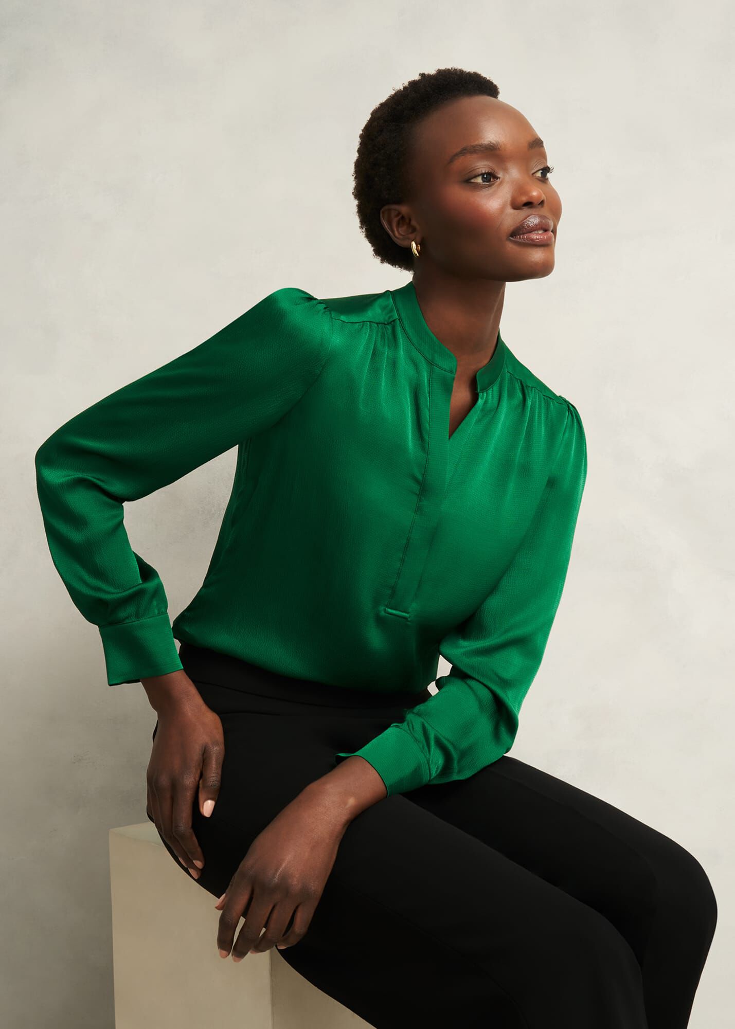 Jade Satin Blouse