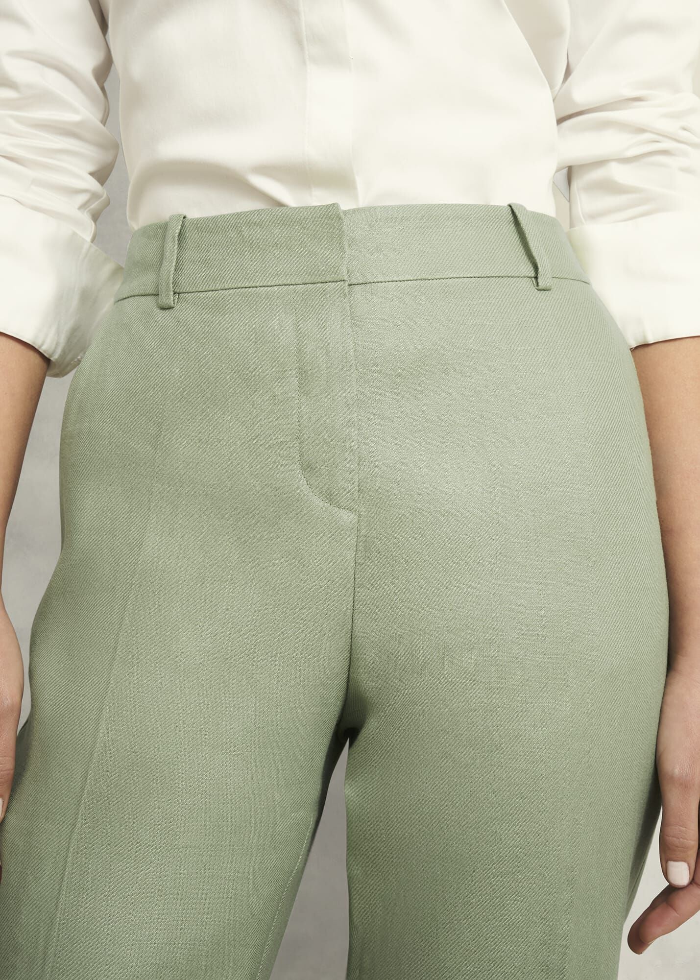 Petite Marietta Linen Straight Trousers