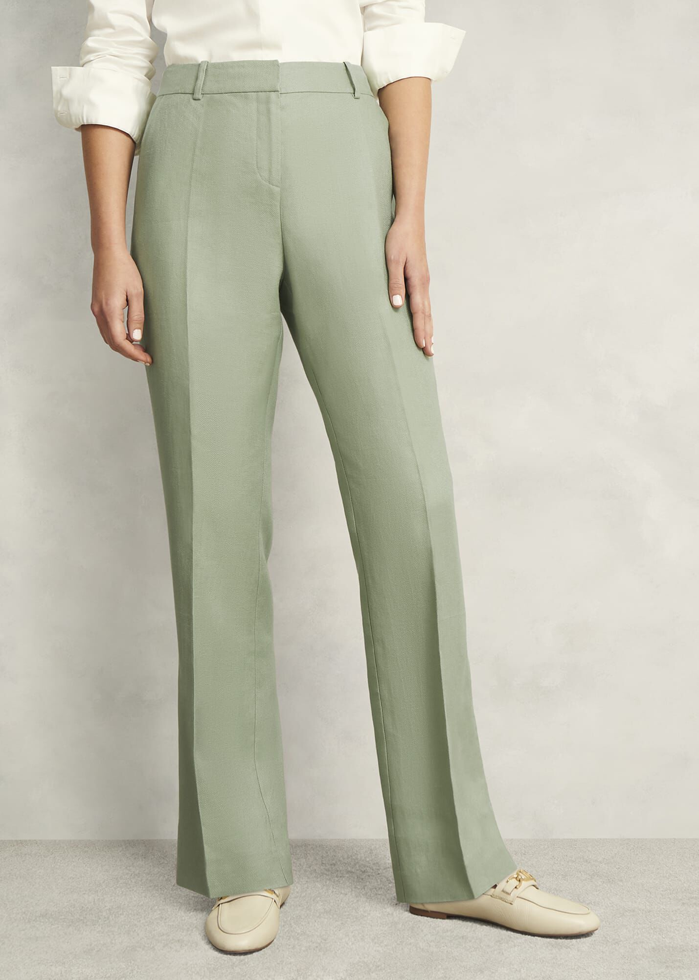 Petite Marietta Linen Straight Trousers