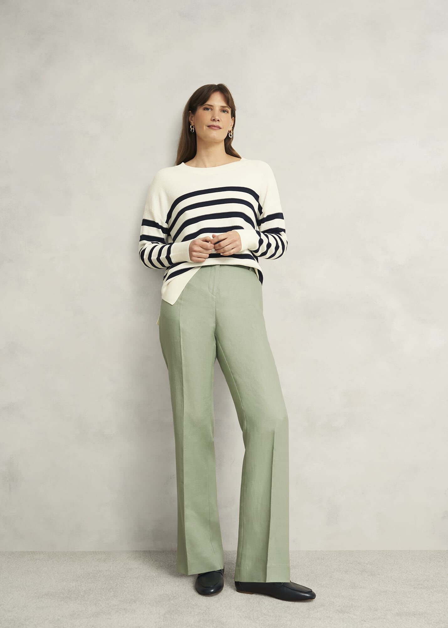 Petite Marietta Linen Straight Trousers