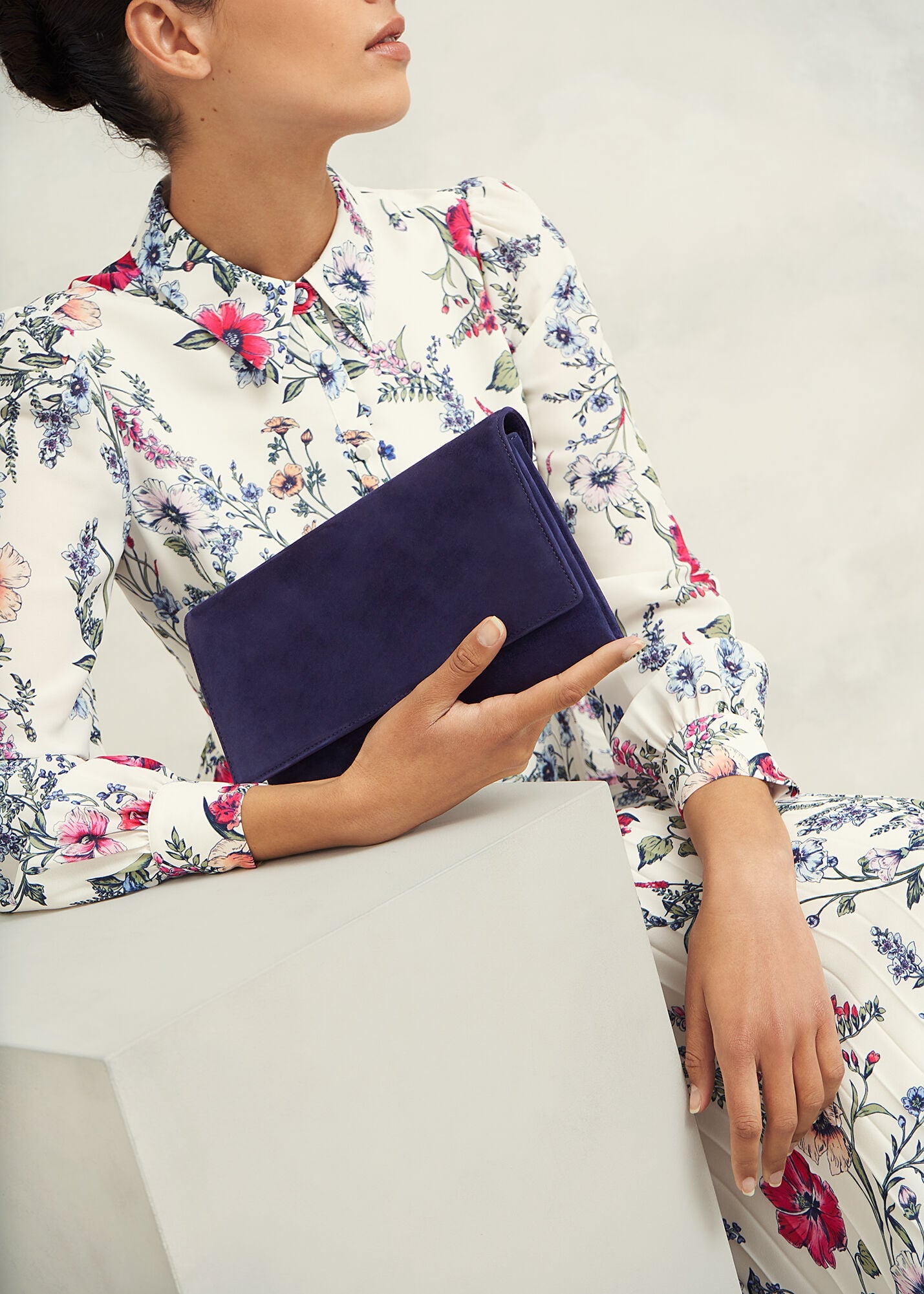 Renata Suede Clutch Bag