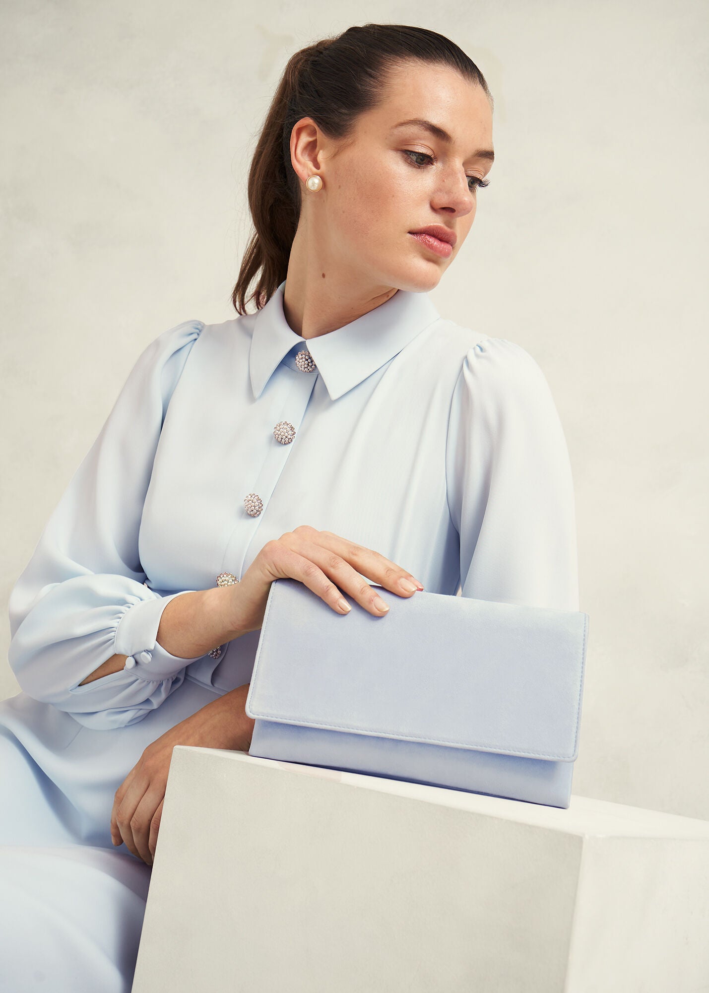 Renata Suede Clutch Bag