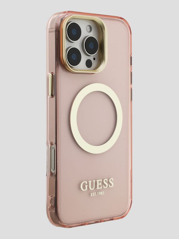 Protector Guess Outline Stand Magsafe Rosa Iphone 16 Pro Max