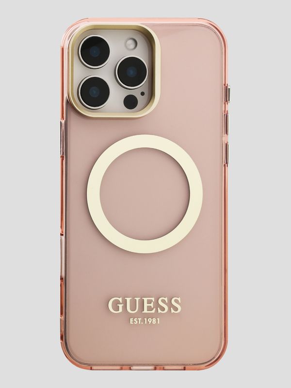 Protector Guess Outline Stand Magsafe Rosa Iphone 16 Pro Max
