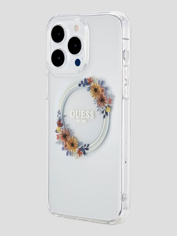 Funda Para Celular iPhone 15 Pro Max Guess Magsafe Flower Ring
