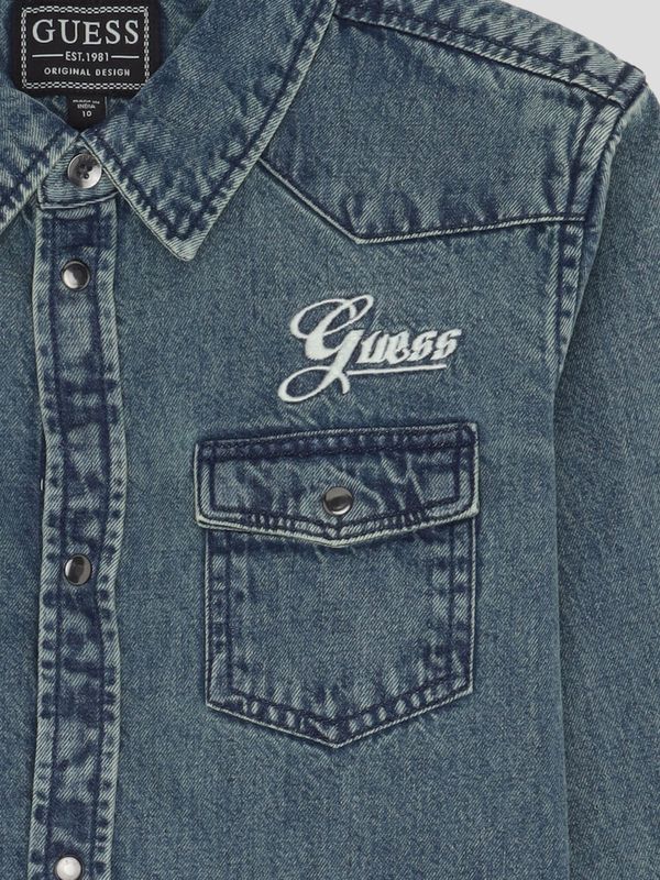 Camisa Guess Kids Denim Para Niño