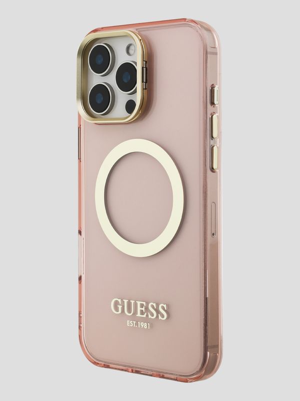 Protector Guess Outline Stand Magsafe Rosa Iphone 16 Pro Max