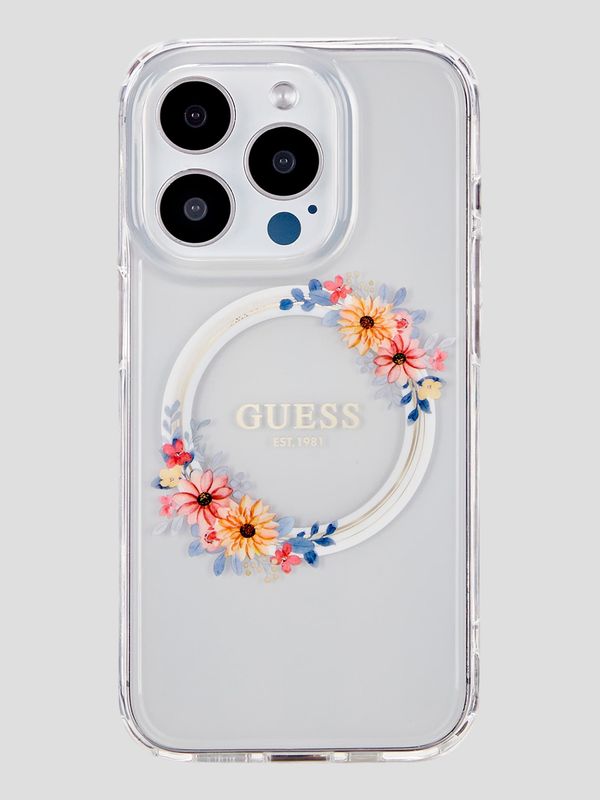 Funda Para Celular iPhone 15 Pro Guess Magsafe Flower Ring