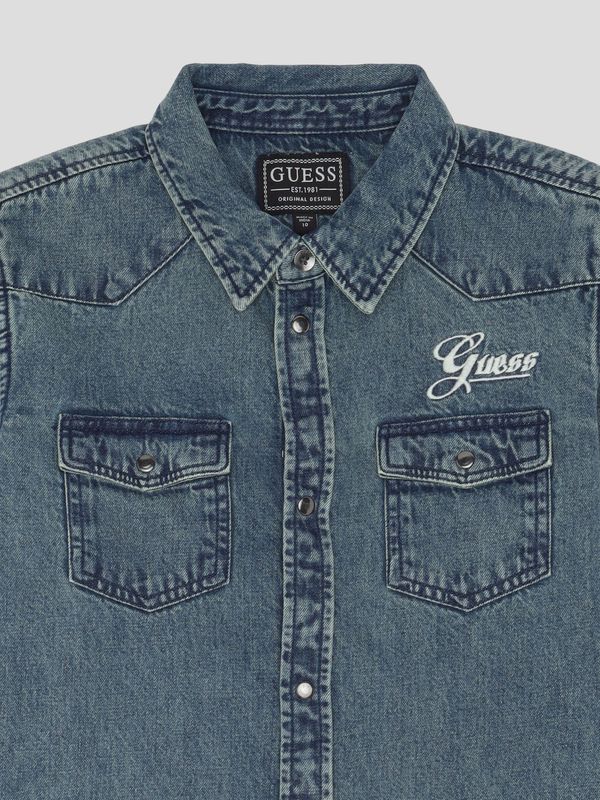 Camisa Guess Kids Denim Para Niño