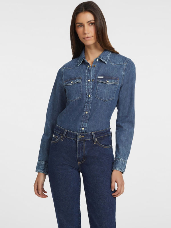 Camisa Guess Denim - Guess Jeans