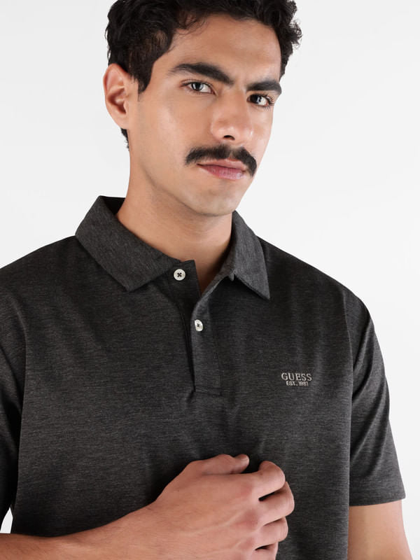 Playera Tipo Polo Guess Heather